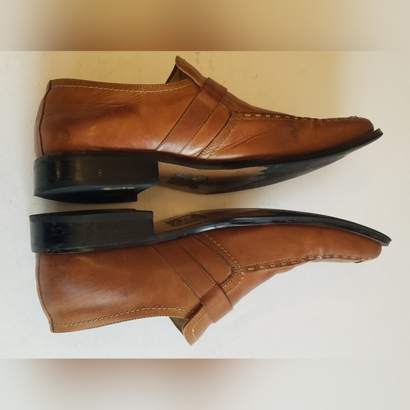 Fratelli Select Men's Slip on Dress Shoes Leather Square Toe Brown Size 12 - Picture 8 of 17